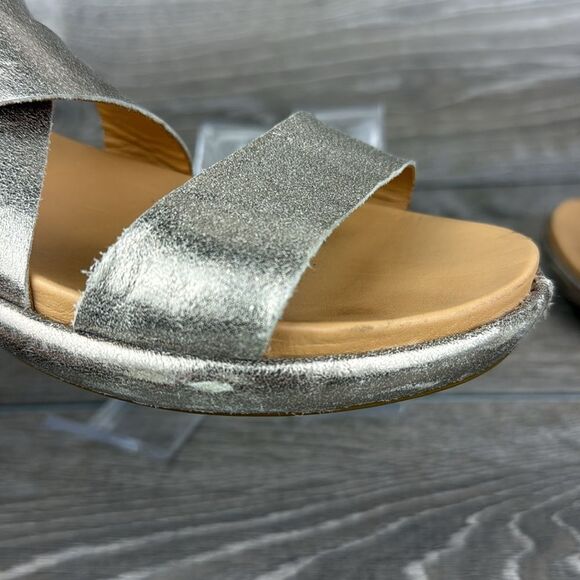 Korks by Kork Ease Erigon Gold Leather Women’s Sz 8M Slingback Buckle Sandals - Picture 12 of 12